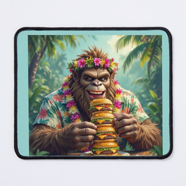 Item preview, Sasquatch enjoys burgers in paradise designed and sold by seahorse crossing.