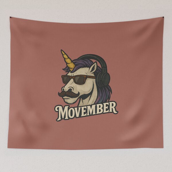 Item preview, Hipster Unicorn with Mustache, Headphones & Sunglasses – “Movember” Support Art designed and sold by shmupod.