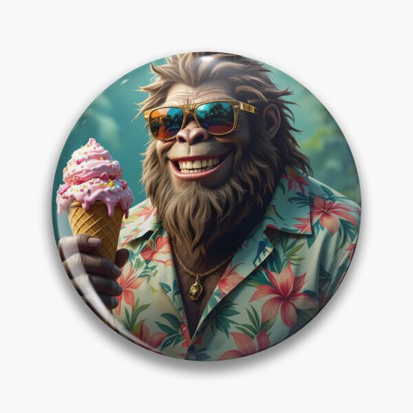 Item preview, Sasquatch enjoying a cone designed and sold by seahorse crossing.