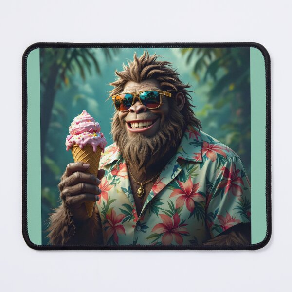 Item preview, Sasquatch enjoying a cone designed and sold by seahorse crossing.