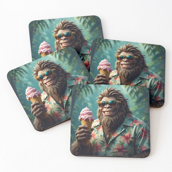 Item preview, Sasquatch enjoying a cone designed and sold by seahorse crossing.