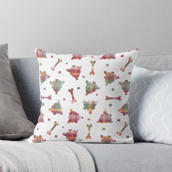 Item preview, Tartan Plaid Trees & Bones – Holiday Pattern for Dog Lovers - White Background designed and sold by piptompatternco.