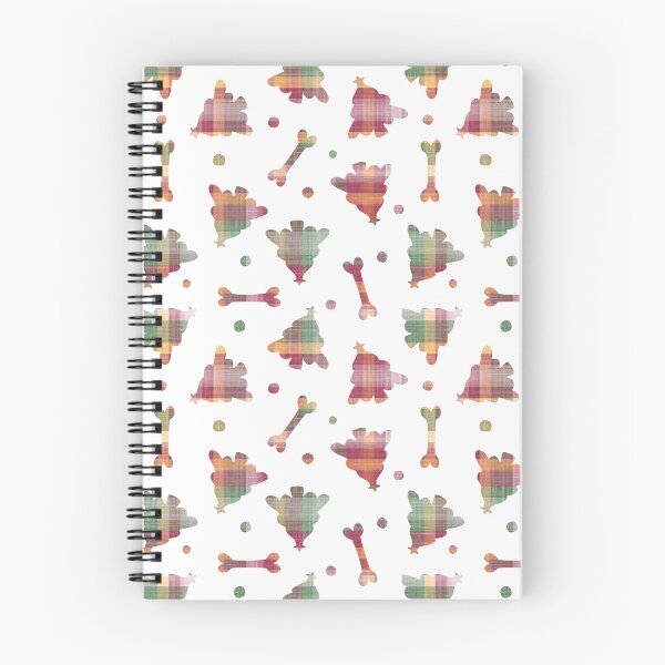 Item preview, Tartan Plaid Trees & Bones – Holiday Pattern for Dog Lovers - White Background designed and sold by piptompatternco.
