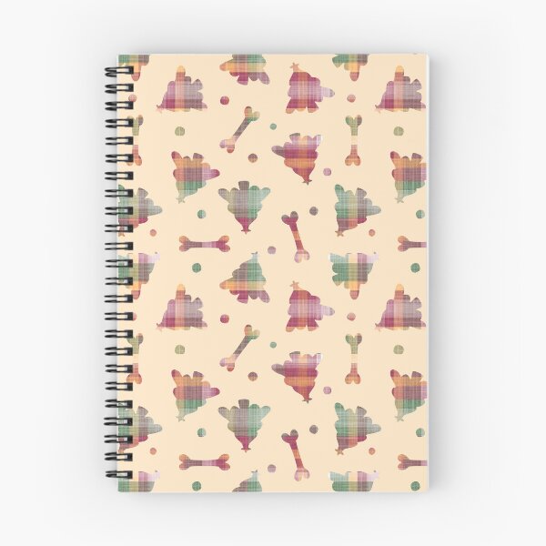 Item preview, Tossed Tartan Plaid Dog Bones & Trees – Christmas Pattern for Pet Accessories - Warm Cream Background designed and sold by piptompatternco.
