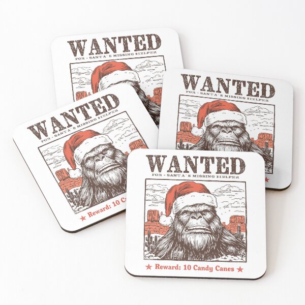 Item preview, Wanted Christmas Bigfoot Vintage Poster Funny Santa Sasquatch Retro Western designed and sold by JessArty ⭐⭐⭐⭐⭐.