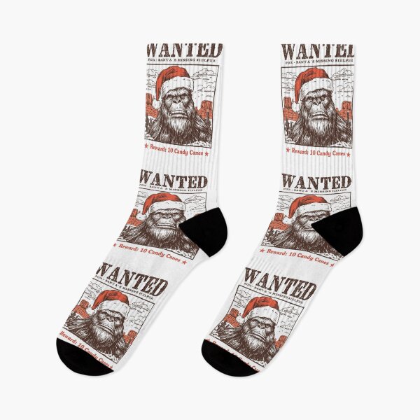Item preview, Wanted Christmas Bigfoot Vintage Poster Funny Santa Sasquatch Retro Western designed and sold by JessArty ⭐⭐⭐⭐⭐.