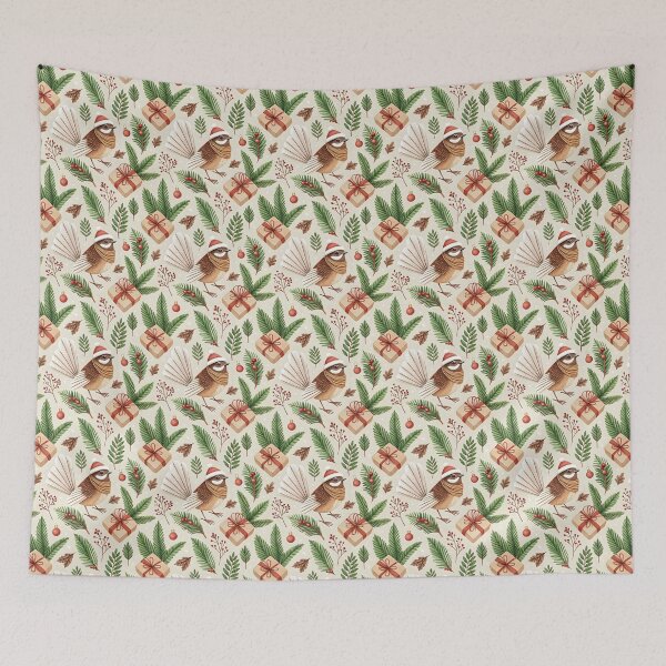 Item preview, Festive Pīwakawaka Pattern (NZ Fantail Christmas) designed and sold by MvuuStudio.