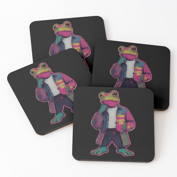 Item preview, Cool Frog with Soda – Goblincore Aesthetic Amphibian Art | Retro Weirdcore Style designed and sold by Goblinlife.