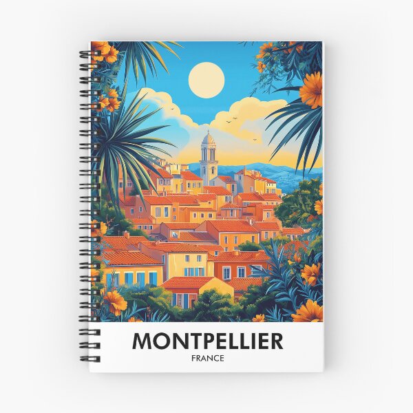 Item preview, Montpellier France Retro Travel Print designed and sold by HomeLivingCo.
