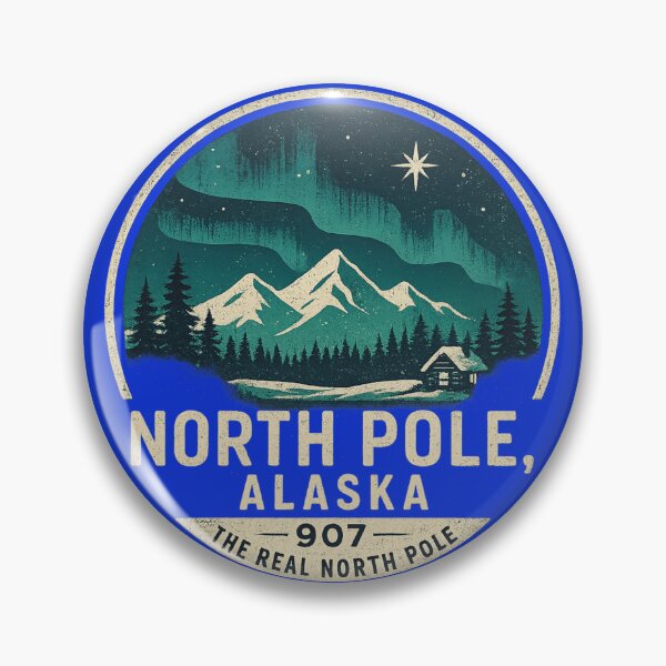 Item preview, North Pole, Alaska – 907 The Real North Pole Retro Skyline designed and sold by Laughprints.