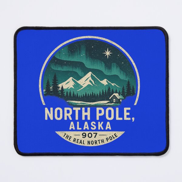 Item preview, North Pole, Alaska – 907 The Real North Pole Retro Skyline designed and sold by Laughprints.