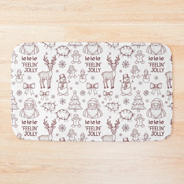 Item preview, Feelin’ Jolly Doodle Christmas Pattern (Red Sketch) designed and sold by MvuuStudio.