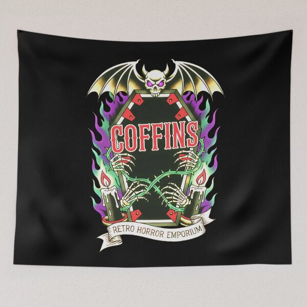 Item preview, Coffins Retro Goth Tattoo Flash designed and sold by CoffinsArt.