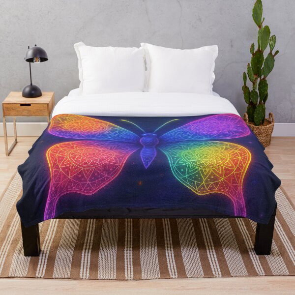 Artikelvorschau, Neonfarbener geometrischer Schmetterling entworfen und verkauft von Paul Morse.