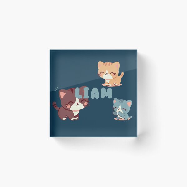 Artikelvorschau, Niedliche Katzen und der Name Liam – Kawaii-Personalisiertes Design entworfen und verkauft von karolinahinc.