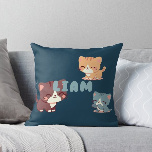 Artikelvorschau, Niedliche Katzen und der Name Liam – Kawaii-Personalisiertes Design entworfen und verkauft von karolinahinc.