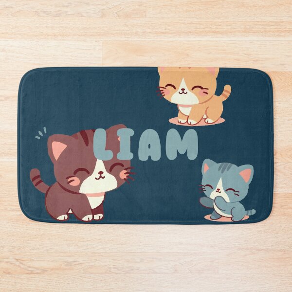 Artikelvorschau, Niedliche Katzen und der Name Liam – Kawaii-Personalisiertes Design entworfen und verkauft von karolinahinc.