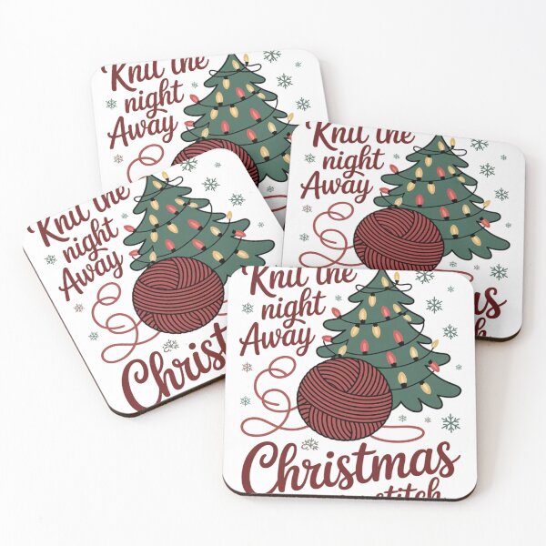 Item preview, Knit the Night Away. Cozy Christmas Knitting Lover Shirt designed and sold by 123artistickay.