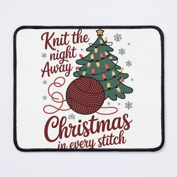 Item preview, Knit the Night Away. Cozy Christmas Knitting Lover Shirt designed and sold by 123artistickay.