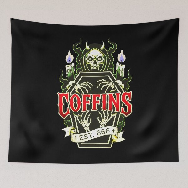 Item preview, Coffins Retro Horror Death Tattoo Flash designed and sold by CoffinsArt.
