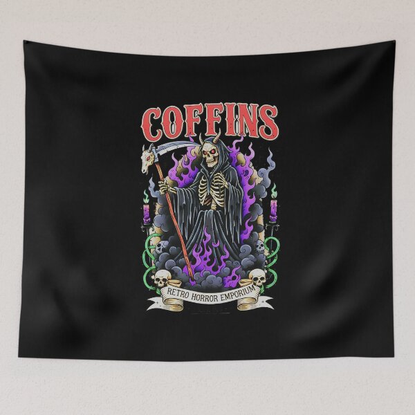 Item preview, Grim Reaper Horror Tattoo Flash designed and sold by CoffinsArt.