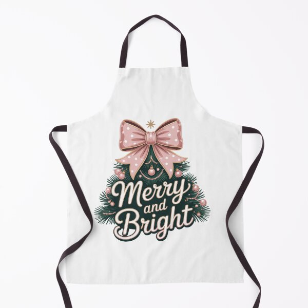 Item preview, Merry and Bright Christmas Tree With Pink Bow designed and sold by SoftStyleStudio ⭐⭐⭐.