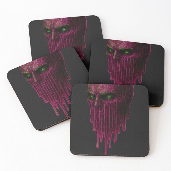 Item preview, Collapse Oracle Head — dripping glyph visage, neon occult designed and sold by Taintedstrokes.