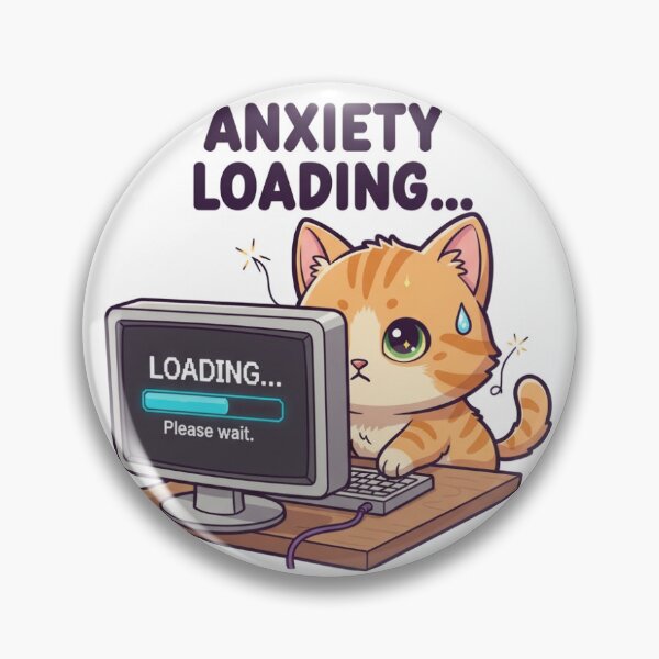 Artikelvorschau, Lustiger Katzen-Ladeaufkleber gegen Computerangst – Humorvoller Stress-Computer-Humor entworfen und verkauft von RadioSticker.