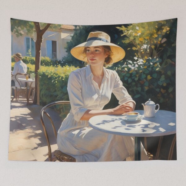 Item preview, Woman at Garden Cafe designed and sold by GenesisArtis.
