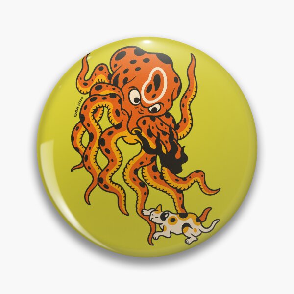 Item preview, Retro Tattoo – Octopus & Cat Sticker designed and sold by Skuzzle.