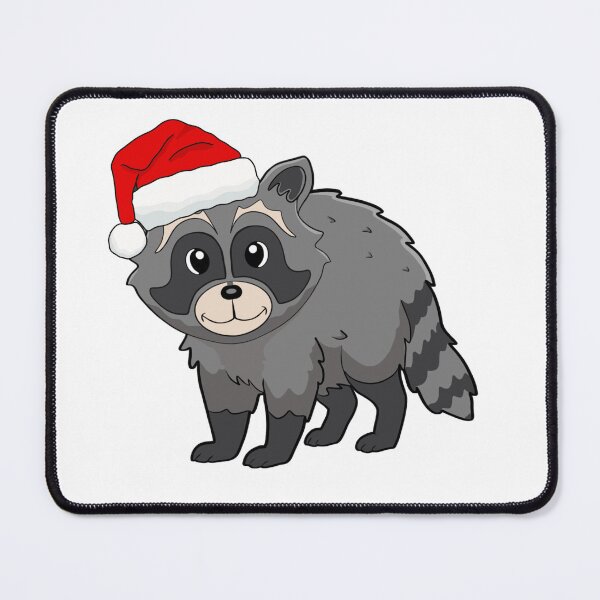 Item preview, Raccoon with a Christmas Hat designed and sold by irmasarts.