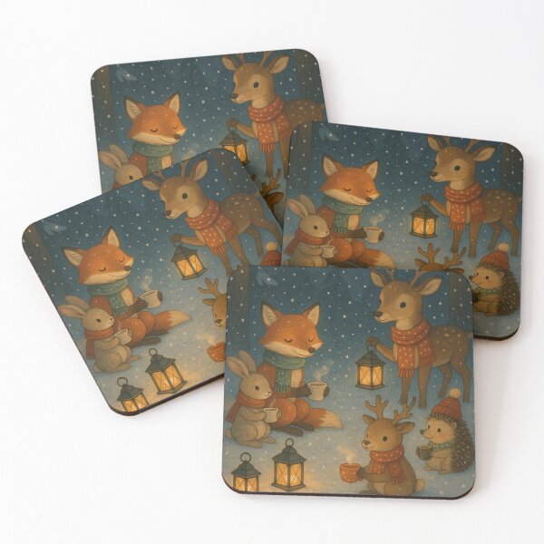 Item preview, Woodland Animals at a Magical Winter Festival designed and sold by WildlifeWhimsy.
