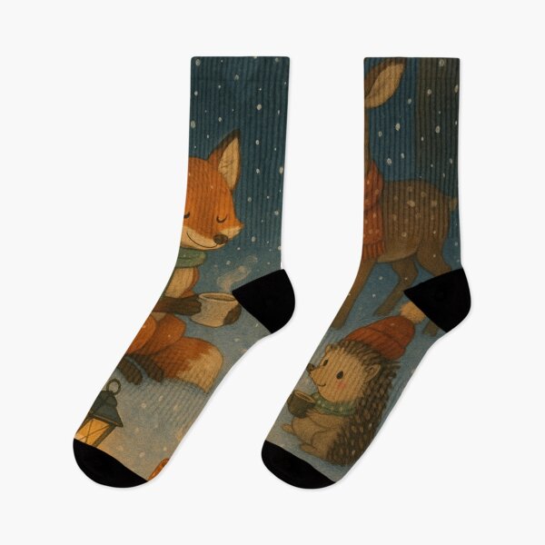 Item preview, Woodland Animals at a Magical Winter Festival designed and sold by WildlifeWhimsy.