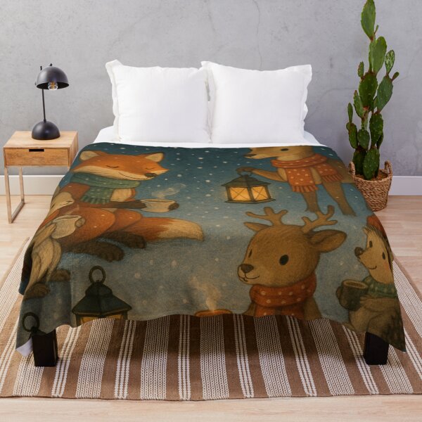 Item preview, Woodland Animals at a Magical Winter Festival designed and sold by WildlifeWhimsy.