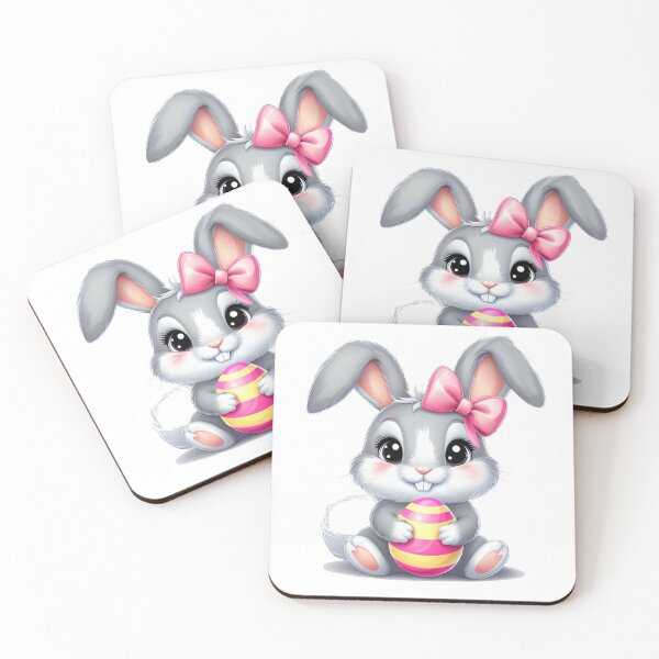 Item preview, Adorable Gray Bunny with Easter Egg Cartoon designed and sold by titoangger.