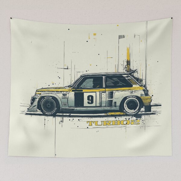 Item preview, Renault 5 turbo GT grunge illustration designed and sold by blackdogshop.