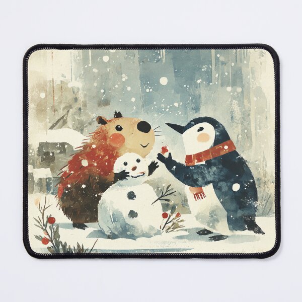 Item preview, Winter Friends Building Snowman designed and sold by Dusk Atelier.