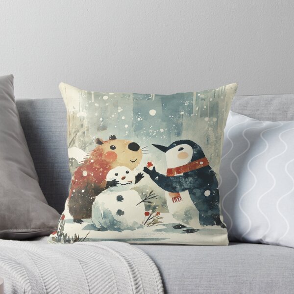 Item preview, Winter Friends Building Snowman designed and sold by Dusk Atelier.