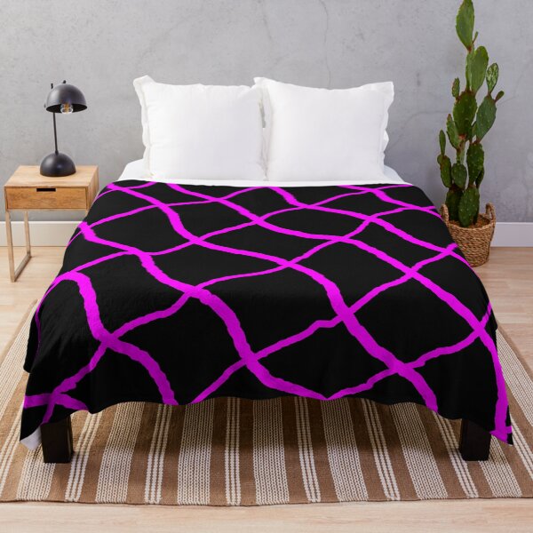 Item preview, Neon Net – Abstract Magenta Grid on Black designed and sold by BulletKitty82.