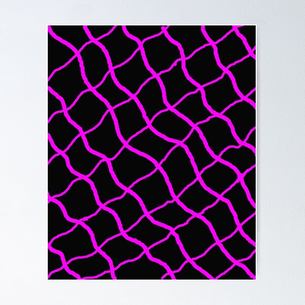 Item preview, Neon Net – Abstract Magenta Grid on Black designed and sold by BulletKitty82.