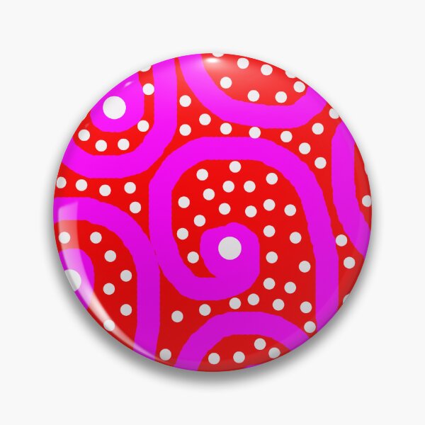 Item preview, Retro Swirl Pop – Pink Spirals and Polka Dots on Red designed and sold by BulletKitty82.