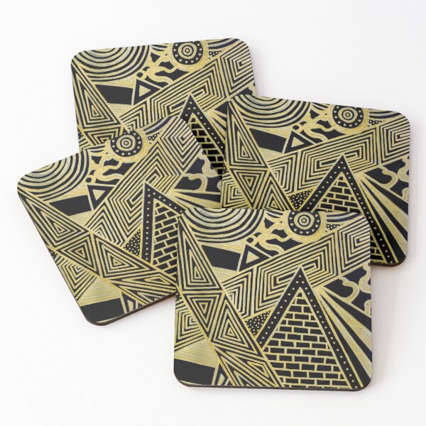 Item preview, Golden Horizon – Abstract Geometric Pyramid Design designed and sold by kenglishart.