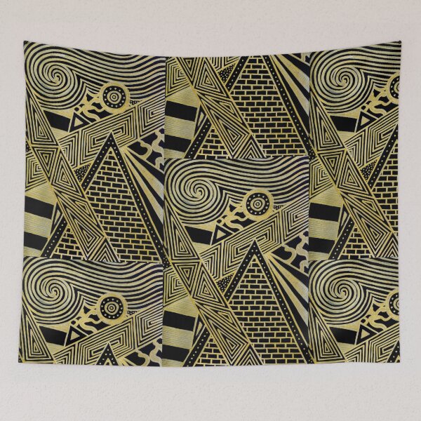 Item preview, Golden Horizon – Abstract Geometric Pyramid Design designed and sold by kenglishart.