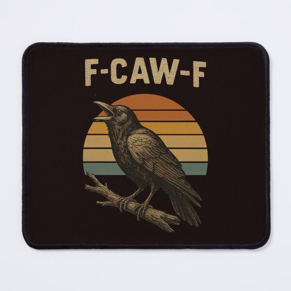Item preview, “F-CAW-F Retro Crow – Vintage Sunset Raven Artwork” designed and sold by FrameFlow.