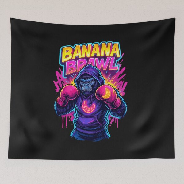 Item preview, Banana Brawl – Neon Street Boxing Ape designed and sold by Thaivi Design.