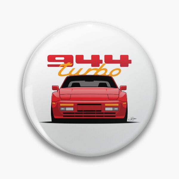 Artikelvorschau, Frontansicht Porsche 944 Turbo in Indischrot (Illustration) entworfen und verkauft von blackdogshop.