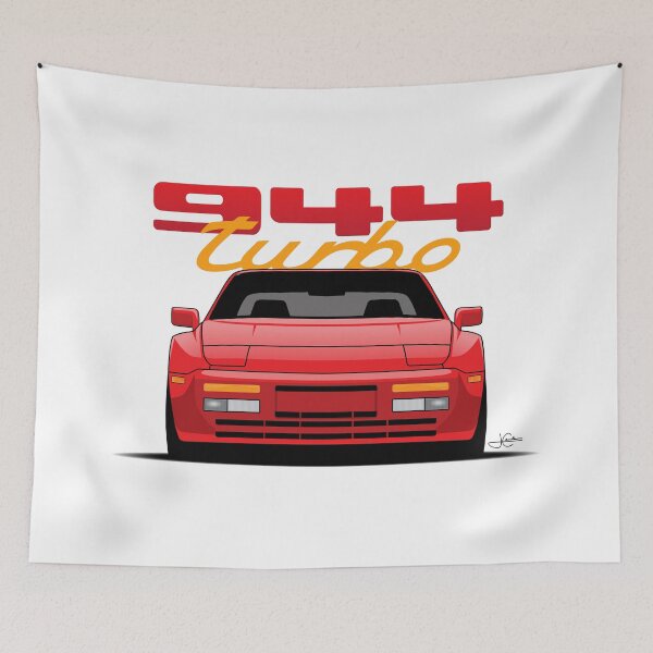 Item preview, Front View Porsche 944 Turbo Guards Red Illustration designed and sold by blackdogshop.