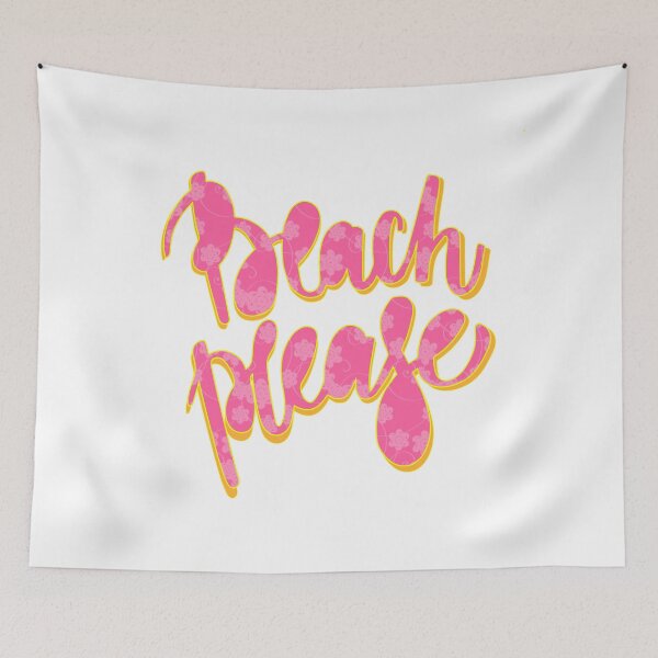 Item preview, BEACH PLEASE  Pink & Orange Summer Quote designed and sold by NewParkLane.