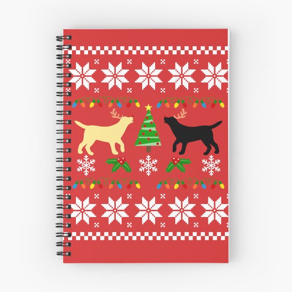 Item preview, Yellow and Black Labrador Ugly Christmas Pattern designed and sold by HappyLabradors.