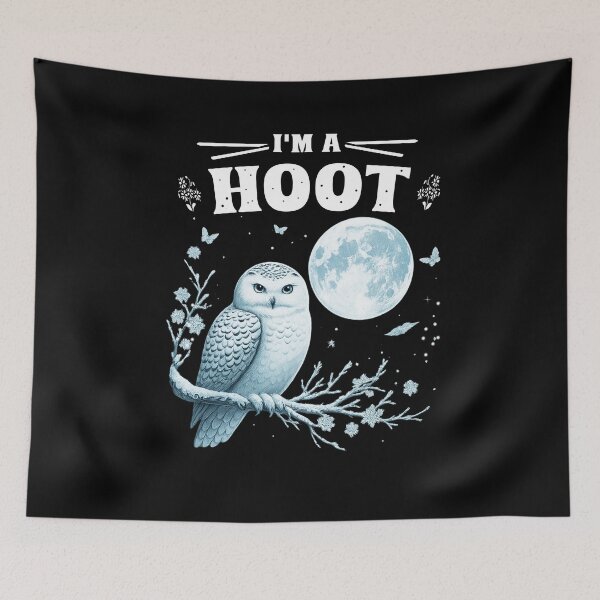 Item preview, I'm A Hoot" Snowy Owl with Moon - Elegant Owl Pun Design designed and sold by LashondaGreen89.